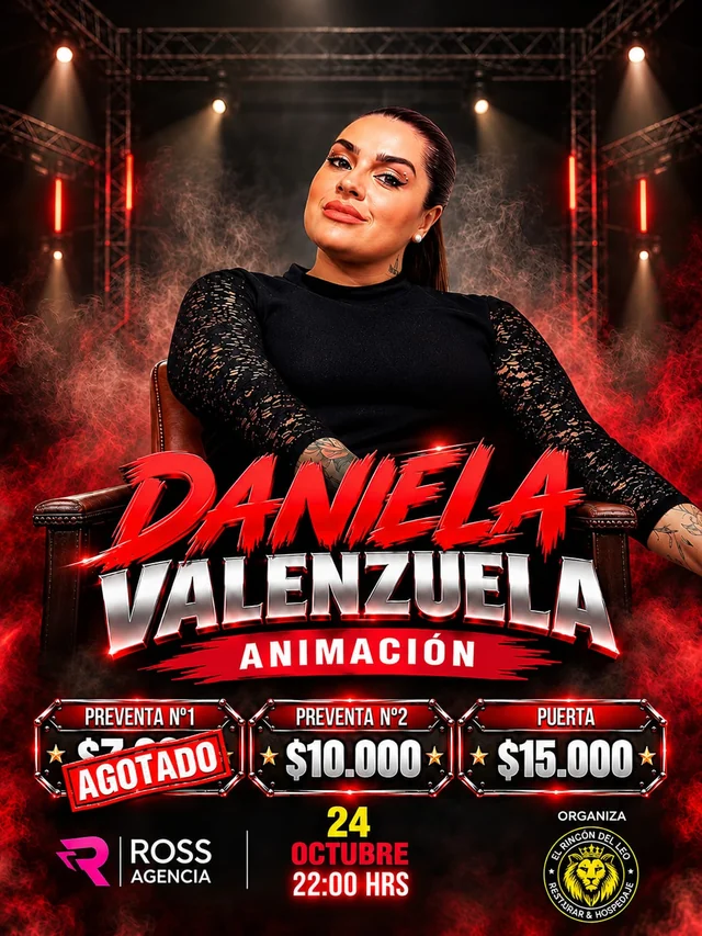 Afiche de Daniela Valenzuela, animación de Queule Party