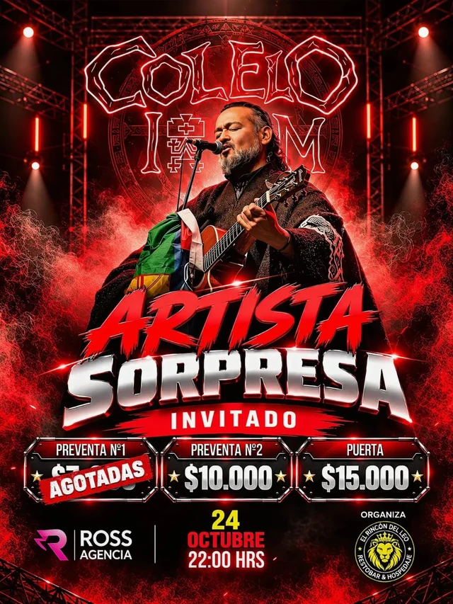 Afiche de Colelo, artista invitado en Queule Party
